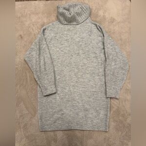 Express Gray Ribbed Turtleneck Sweater Dress Size large